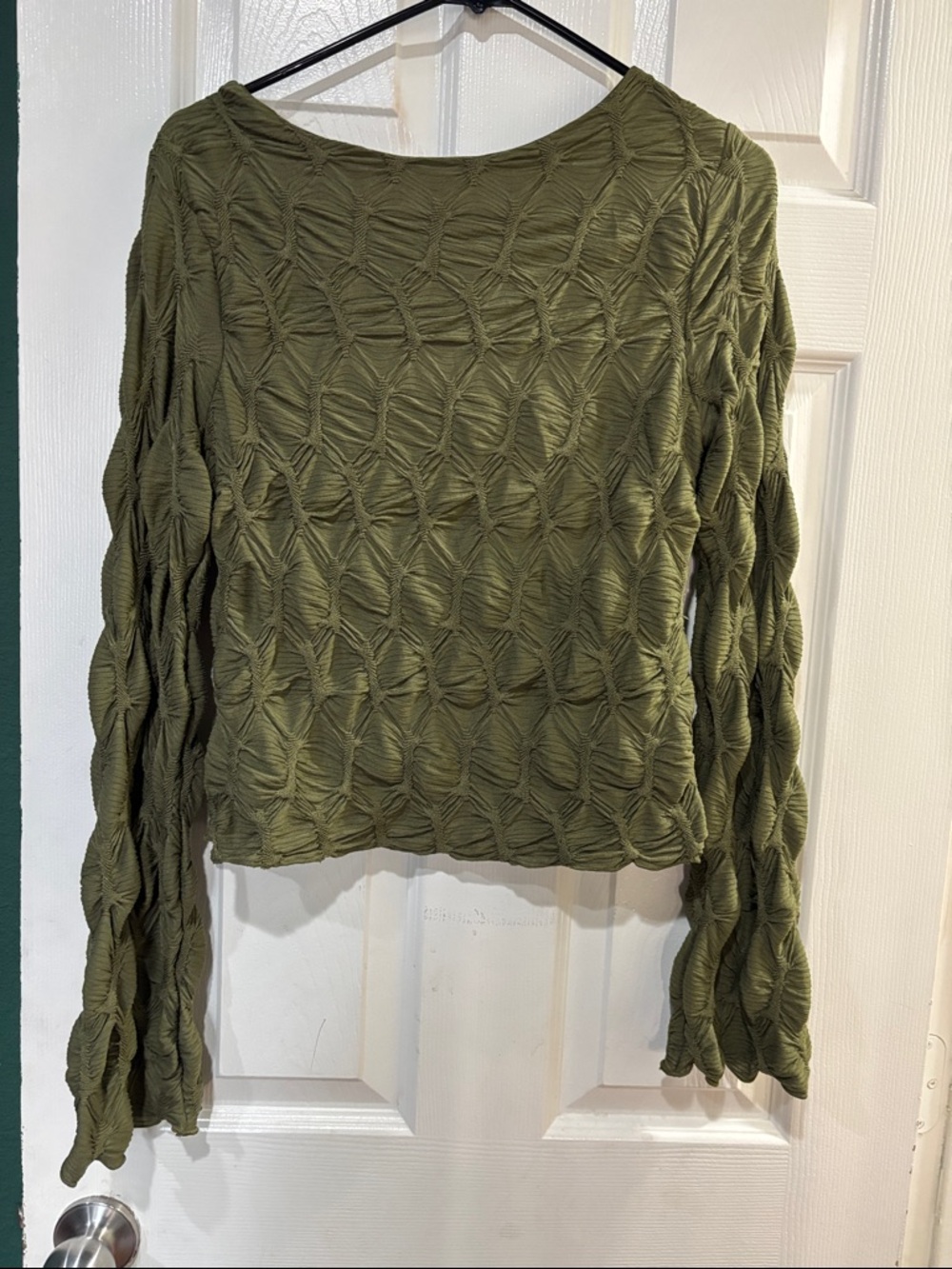 See You Monday Olive Knit Long Sleeve Top
